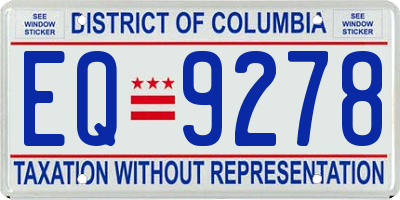 DC license plate EQ9278
