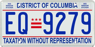 DC license plate EQ9279