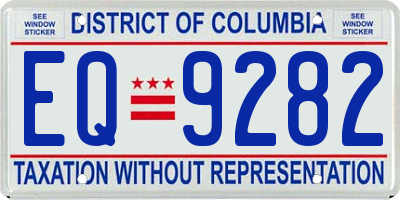 DC license plate EQ9282