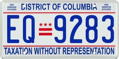 DC license plate EQ9283