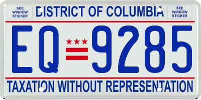 DC license plate EQ9285