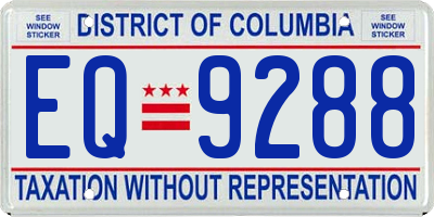 DC license plate EQ9288