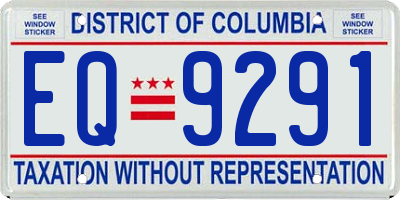 DC license plate EQ9291