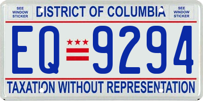 DC license plate EQ9294