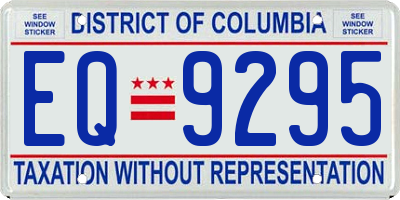 DC license plate EQ9295