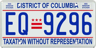 DC license plate EQ9296