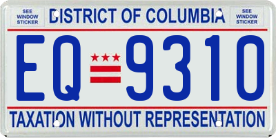 DC license plate EQ9310