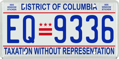 DC license plate EQ9336