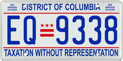 DC license plate EQ9338