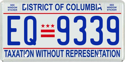 DC license plate EQ9339