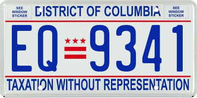 DC license plate EQ9341