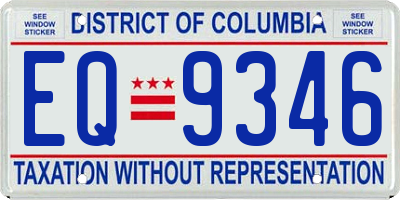 DC license plate EQ9346
