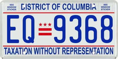 DC license plate EQ9368