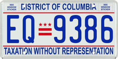 DC license plate EQ9386