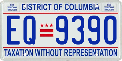 DC license plate EQ9390