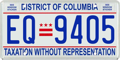 DC license plate EQ9405