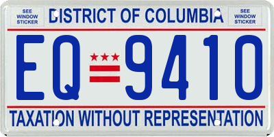DC license plate EQ9410