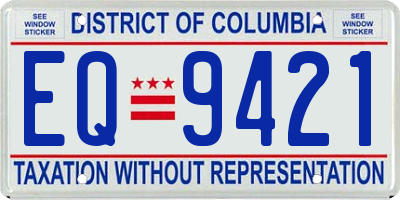 DC license plate EQ9421