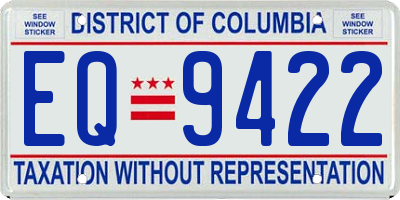 DC license plate EQ9422