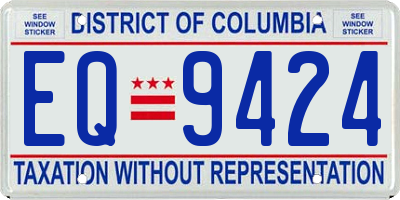 DC license plate EQ9424