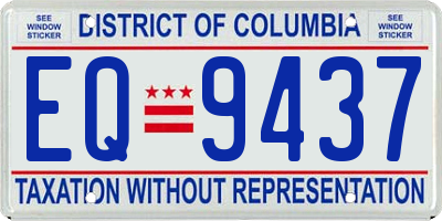 DC license plate EQ9437