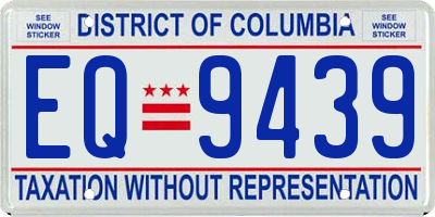 DC license plate EQ9439