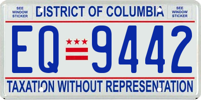 DC license plate EQ9442
