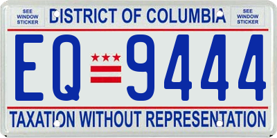 DC license plate EQ9444