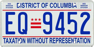 DC license plate EQ9452