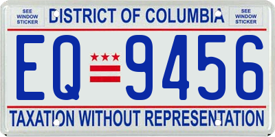 DC license plate EQ9456