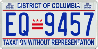 DC license plate EQ9457