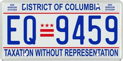 DC license plate EQ9459