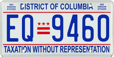 DC license plate EQ9460