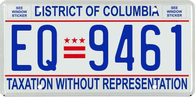 DC license plate EQ9461