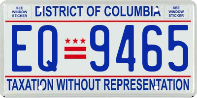 DC license plate EQ9465