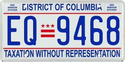 DC license plate EQ9468