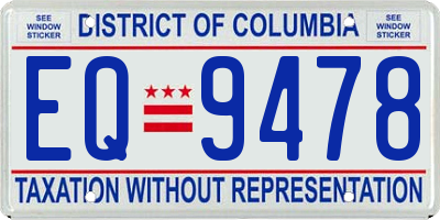 DC license plate EQ9478