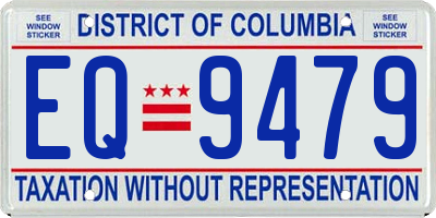 DC license plate EQ9479