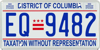 DC license plate EQ9482