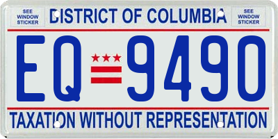 DC license plate EQ9490