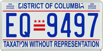 DC license plate EQ9497