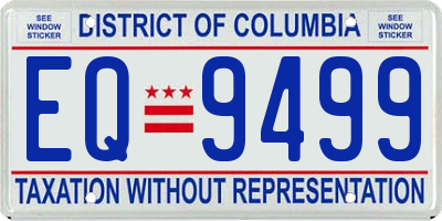 DC license plate EQ9499