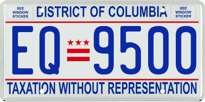 DC license plate EQ9500