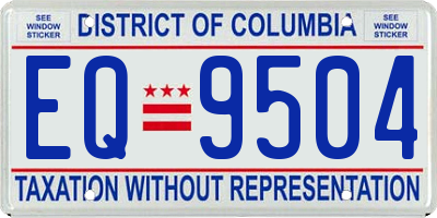 DC license plate EQ9504