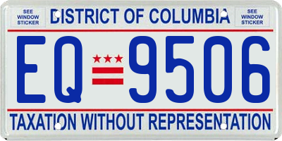 DC license plate EQ9506