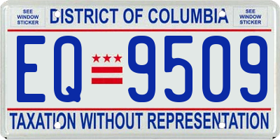 DC license plate EQ9509