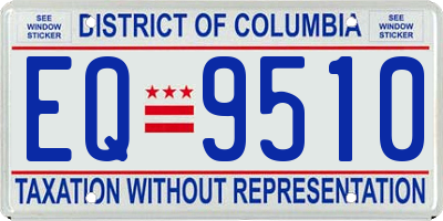 DC license plate EQ9510