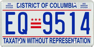 DC license plate EQ9514