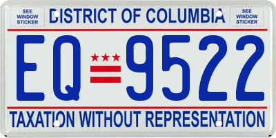 DC license plate EQ9522