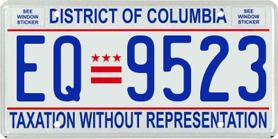 DC license plate EQ9523